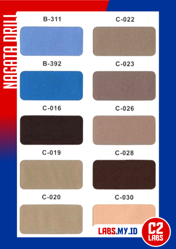 Warna Kain Kemeja Bahan Nagata Drill
