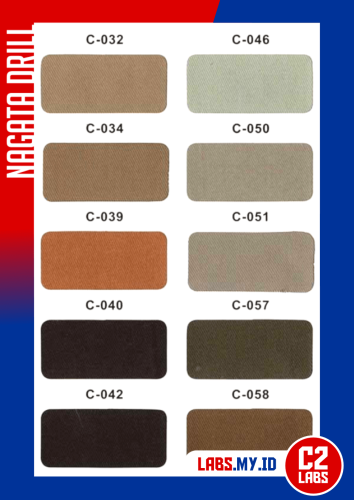 Warna Kain Kemeja Bahan Nagata Drill